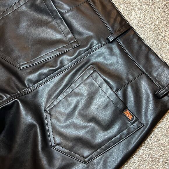 ZARA Faux Black Leather 90s Pant Size 4 XS Gothic Party Holiday‎ Sexy Concert - Picture 8 of 15
